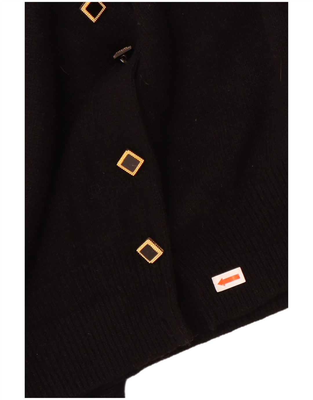 Vintage mujer Cardigan suéter Reino Unido 16 grande negro