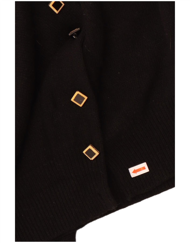 Vintage mujer Cardigan suéter Reino Unido 16 grande negro