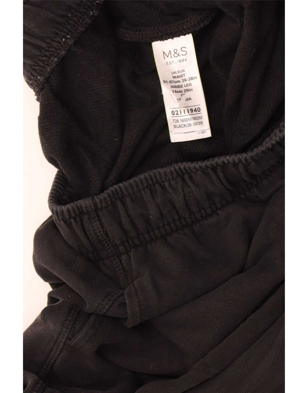 Marks & Spencer Pantalones de Chándal para Hombre XL Negro Algodón