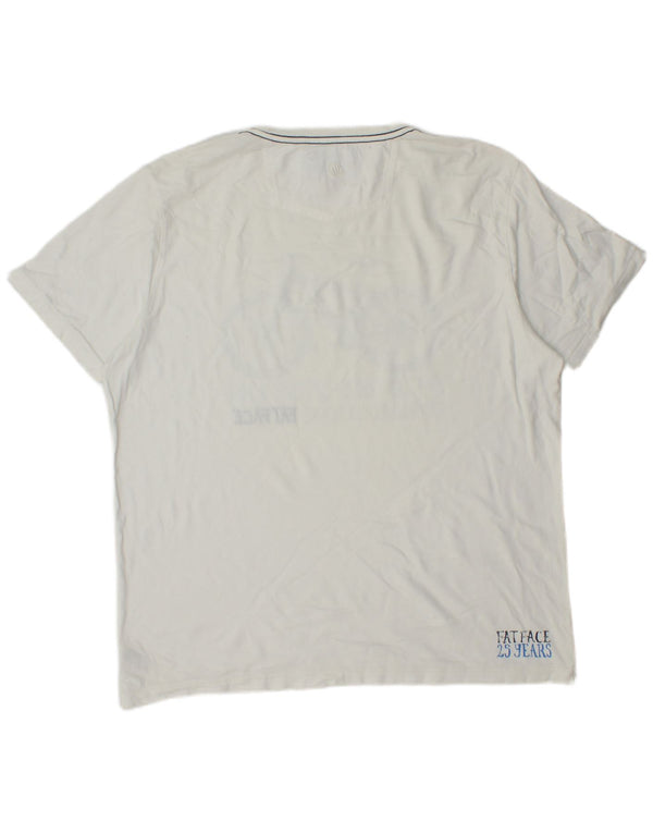 Camiseta gráfica para hombre Fat Face Top grande de algodón blanco