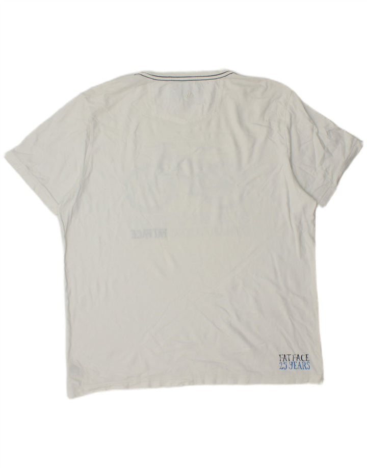 Camiseta gráfica para hombre Fat Face Top grande de algodón blanco