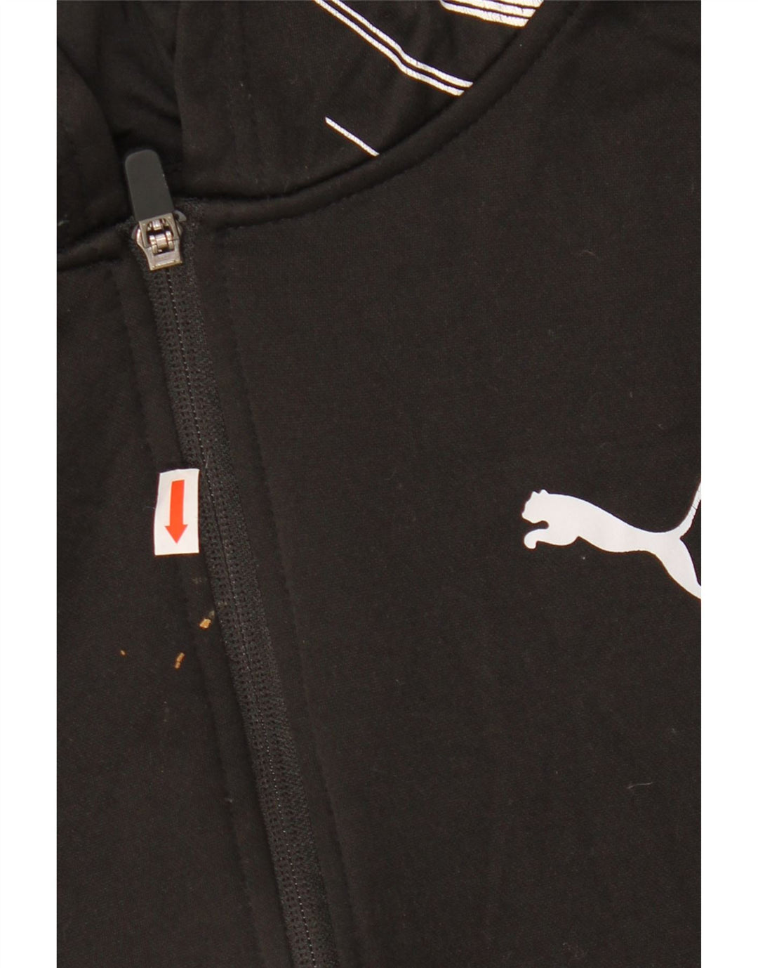 PUMA Suéter con capucha y cremallera gráfica para niños 10-11 años Mediano Negro Poliéster