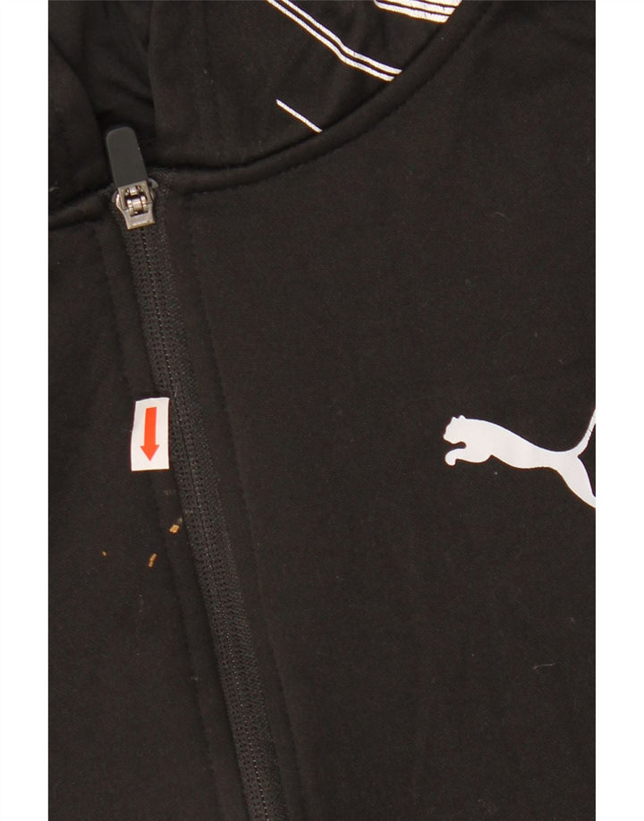 PUMA Suéter con capucha y cremallera gráfica para niños 10-11 años Mediano Negro Poliéster