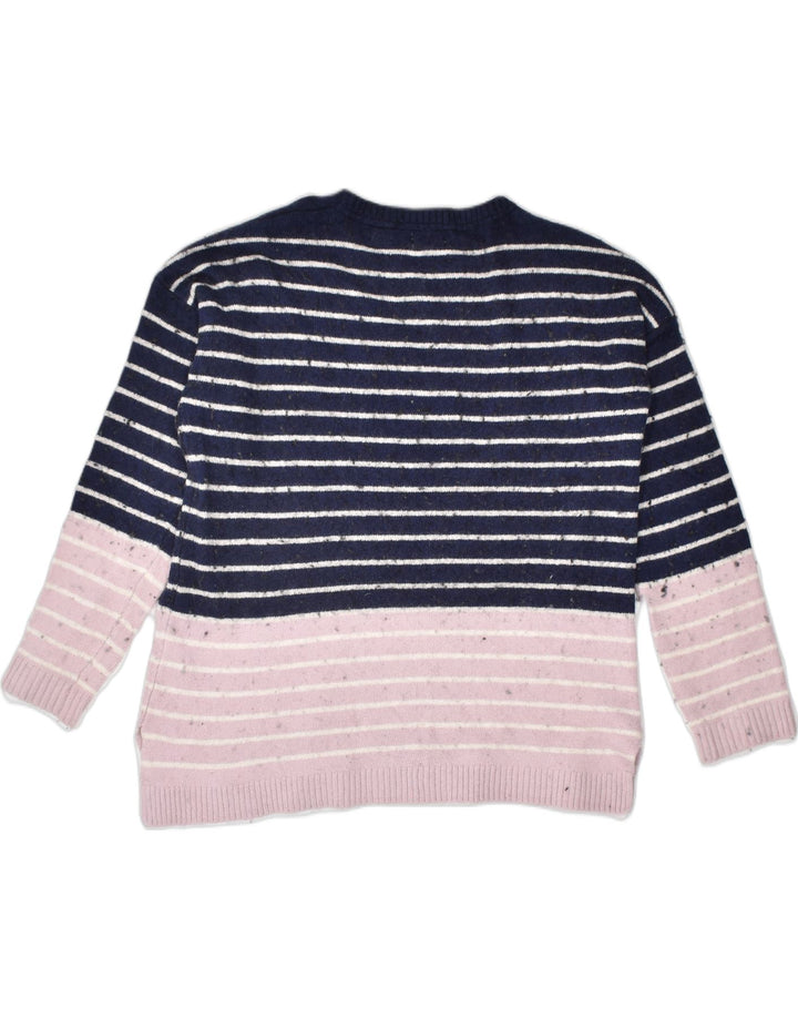 FAT FACE Womens Oversized Crew Neck Jumper Sweater UK 12 Medium Navy Blue | Vintage | Thrift | Second-Hand | Used Clothing | Messina Hembry 