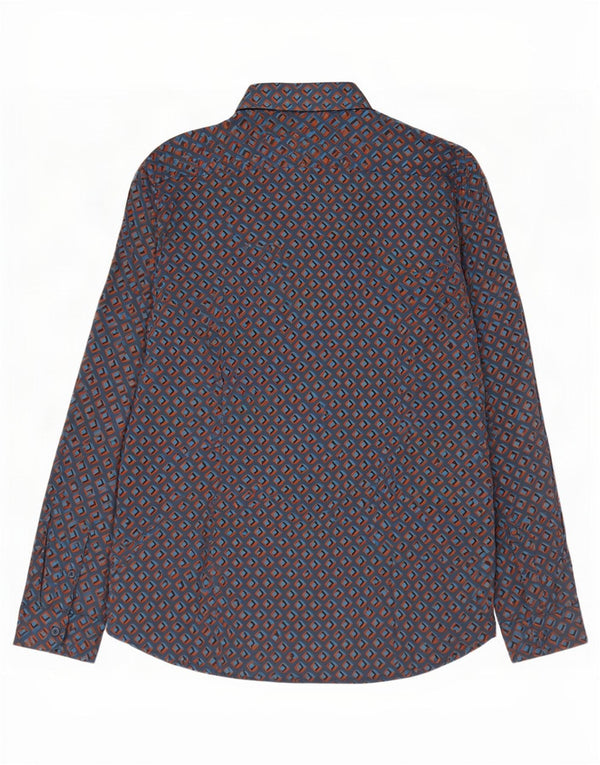 Ted Baker Camisa para hombre Talla 6 2XL Azul marino Algodón geométrico