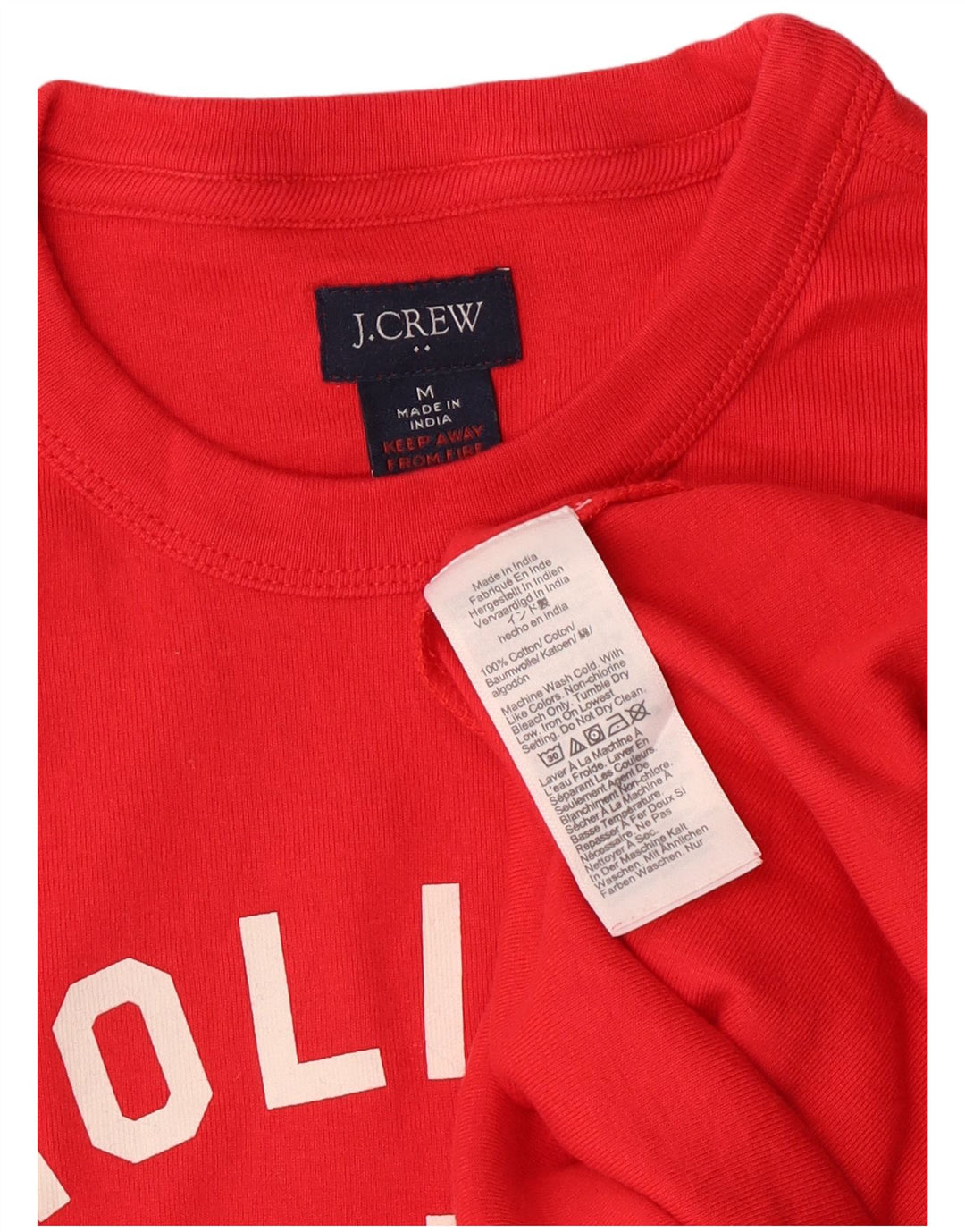 J. Crew Top gráfico para hombre de manga larga de algodón rojo medio