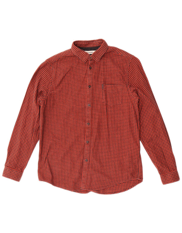 Ben Sherman Camisa de franela para hombre Algodón de pata de gallo rojo grande