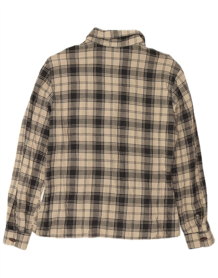 Camisa Benetton Mujer IT 44 Viscosa A Cuadros Beige Medio