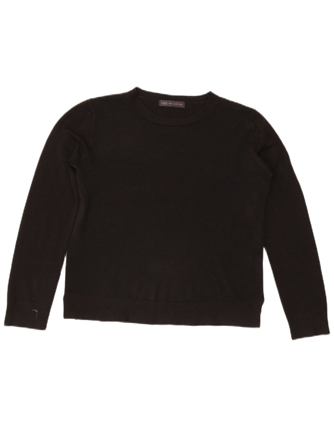 Marks & Spencer - Jersey de cuello redondo para mujer, talla 40, talla mediana, acrílico negro