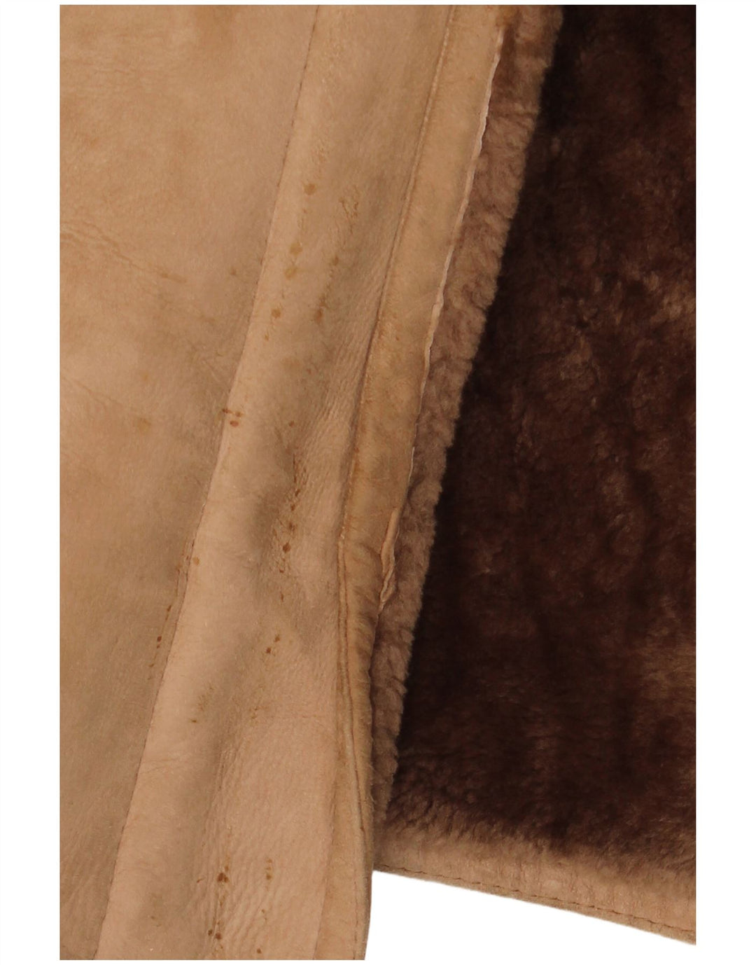 Vintage mujer shearling abrigo Reino Unido 16 grande beige