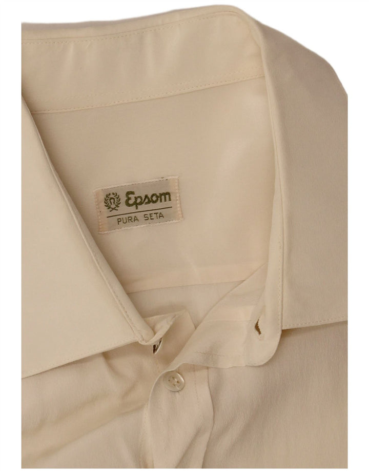 Camisa Epsom Hombre Mediana Seda Blanco Roto