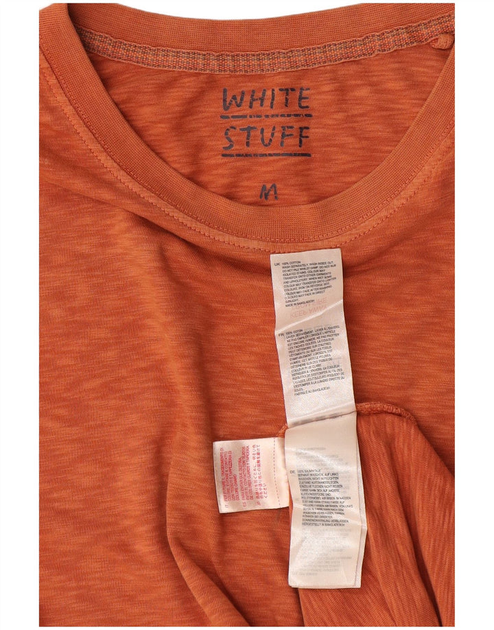WHITE STUFF Camiseta para hombre Top de algodón moteado naranja mediano