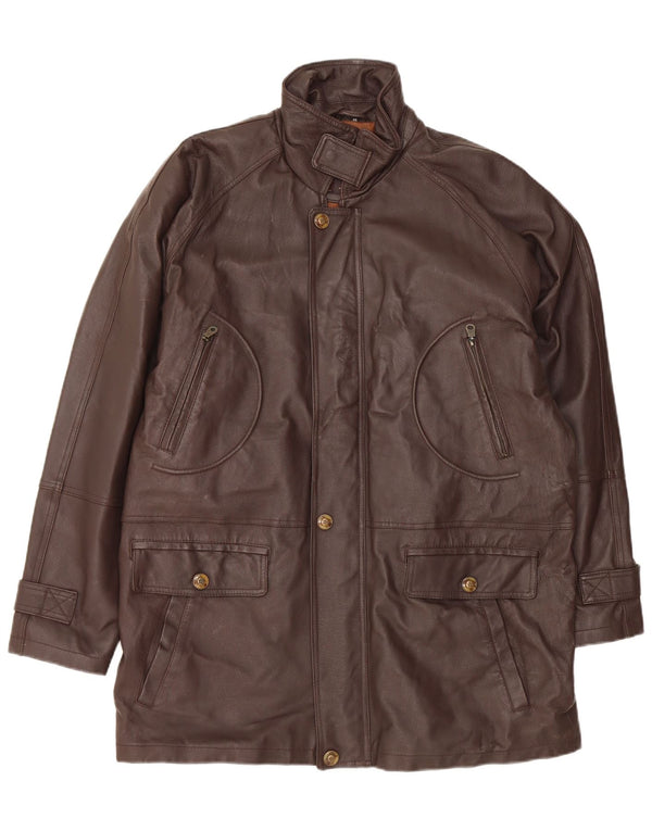 Vintage chaqueta de cuero para hombre Reino Unido 40 cuero marrón grande
