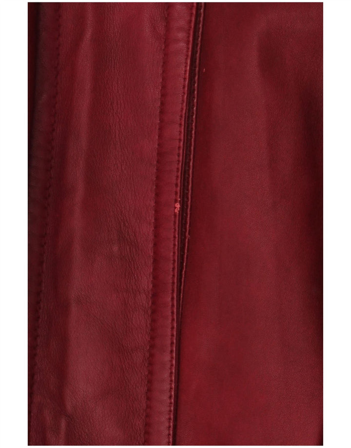 Vintage mujer de gran tamaño con capucha Parka chaqueta EU 48 2XL granate
