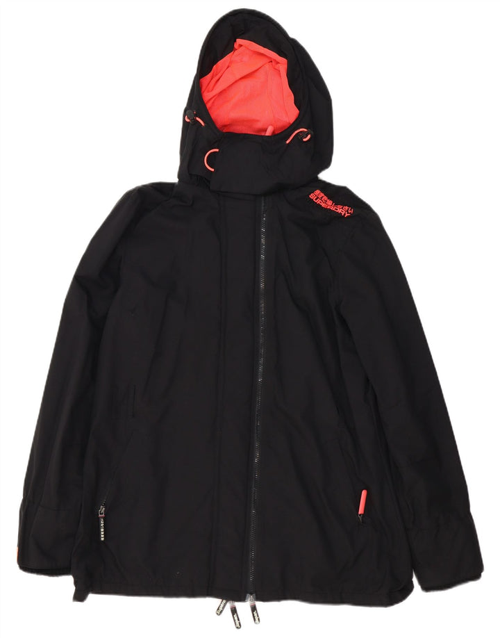 Superdry Chaqueta impermeable con capucha The Windmac para mujer UK 40 XL Poliéster negro