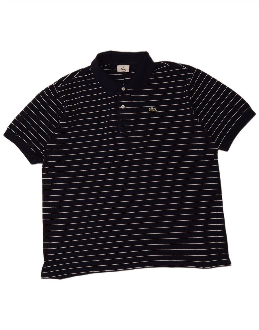 Polo Lacoste para hombre talla 7 2XL azul marino a rayas