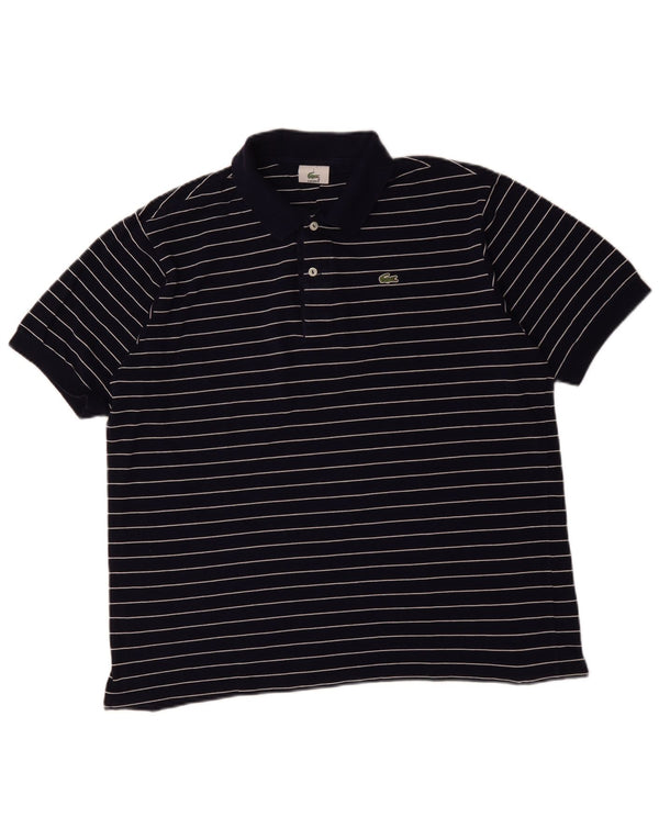 Polo Lacoste para hombre talla 7 2XL azul marino a rayas