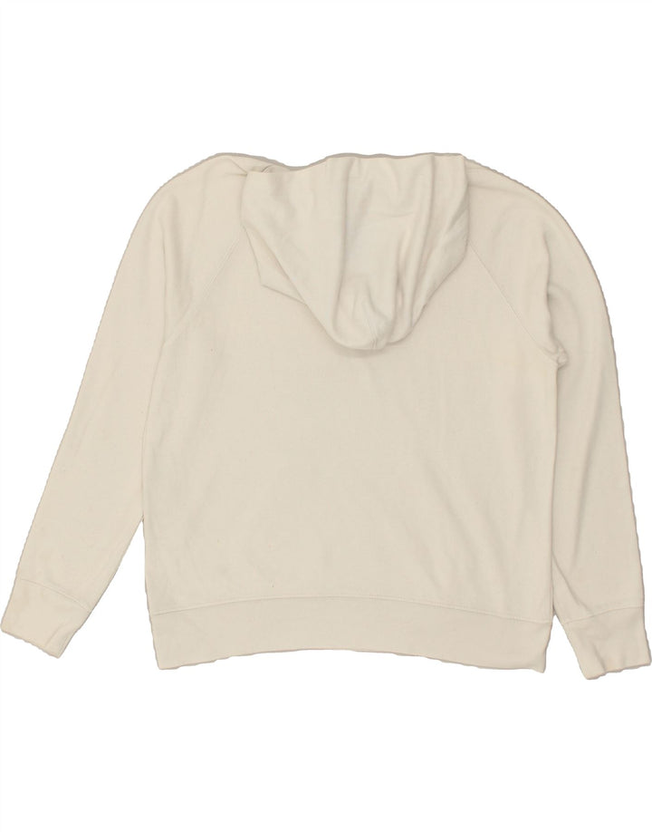 LEVI'S Womens Graphic Hoodie Jumper UK 14 Medium Off White Cotton | Vintage Levi's | Thrift | Second-Hand Levi's | Used Clothing | Messina Hembry 