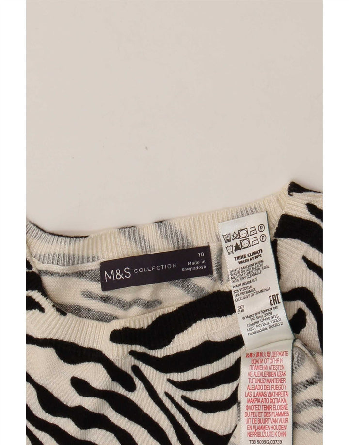 Marks & Spencer Suéter de cuello redondo para mujer UK 10 Small Black