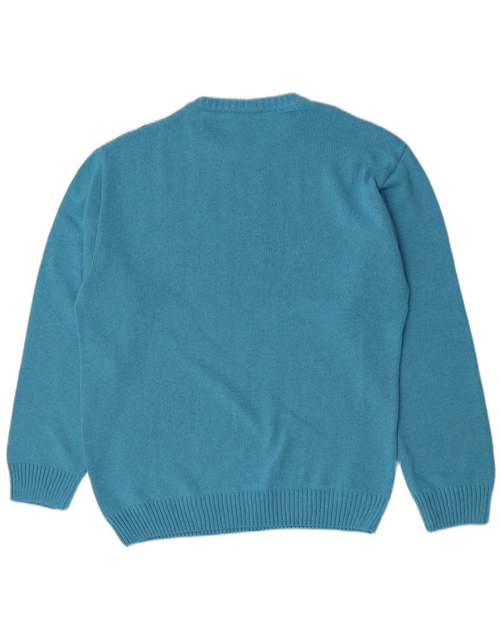 Gixan Hombre Regular Fit Jersey De Cuello Redondo Jersey IT 50 Azul Medio A Rayas