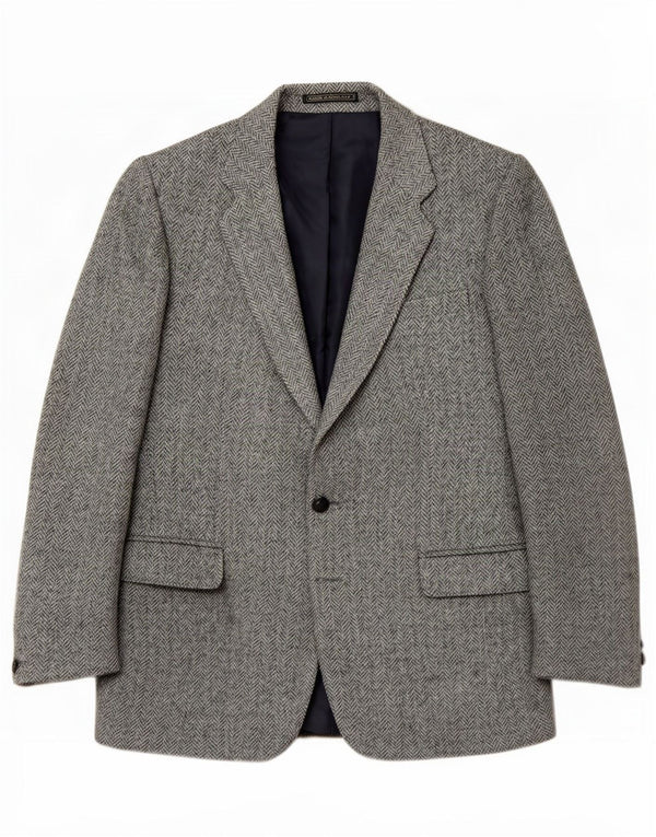 Charles Barker Chaqueta tipo blazer Harris Tweed para hombre UK 40 Large Blue Herringbone