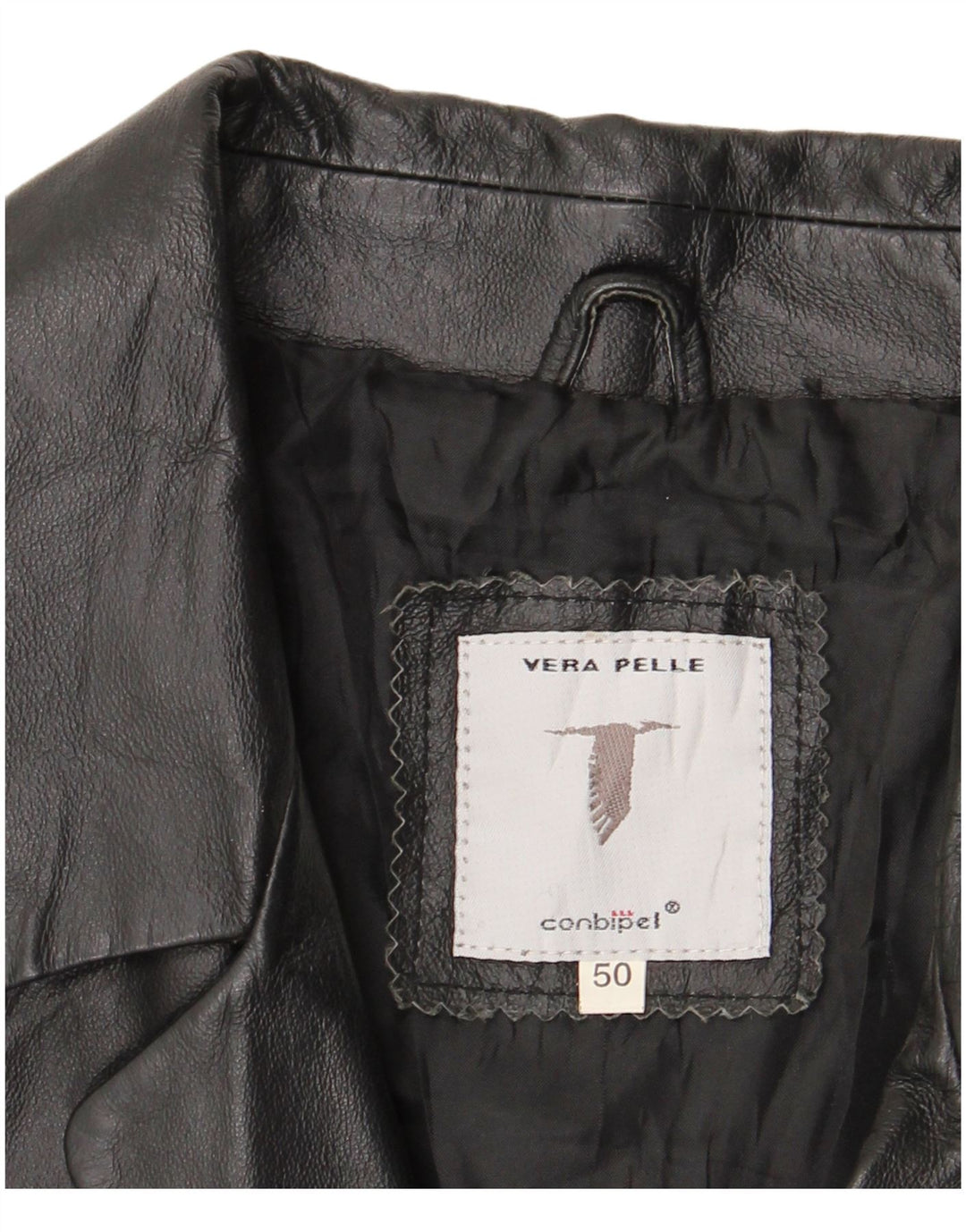 CONBIPEL Abrigo de cuero para hombre IT 50 Cuero negro grande