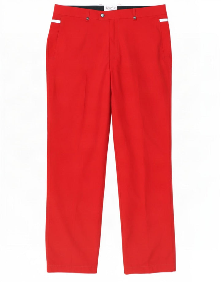 Pantalón De Traje Recto Hombre Kartel W38 L33 Poliéster Rojo