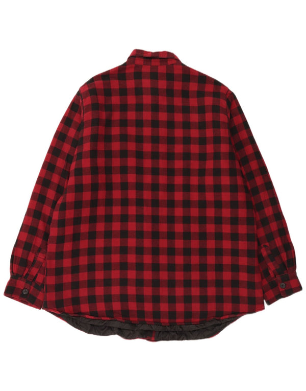 EMP Camisa de franela de leñador para hombre 2XL Algodón a cuadros rojo