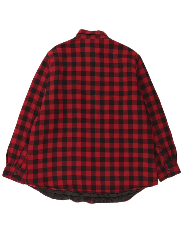 EMP Camisa de franela de leñador para hombre 2XL Algodón a cuadros rojo