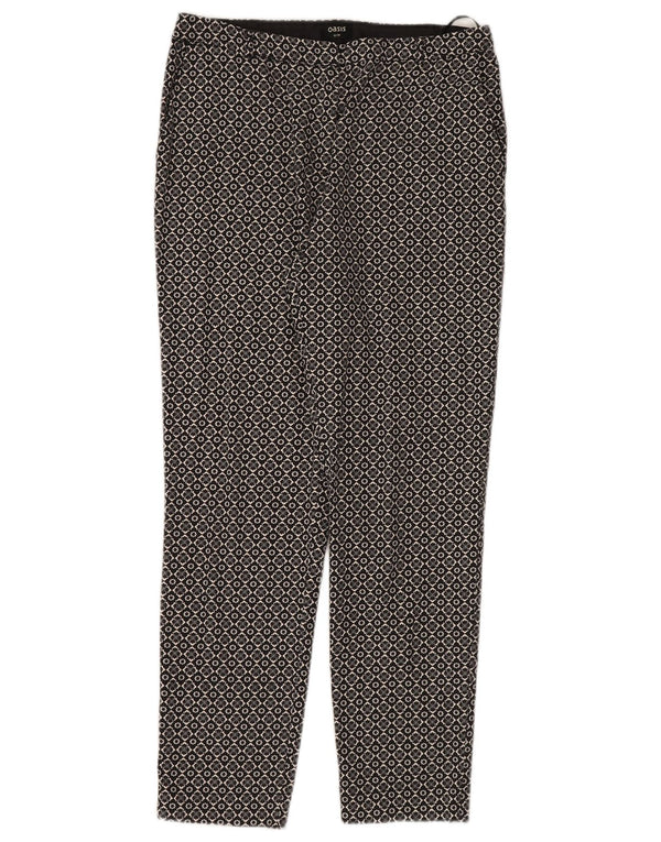 Oasis Pantalones chinos rectos para mujer UK 10 Small W30 L28 Black Floral