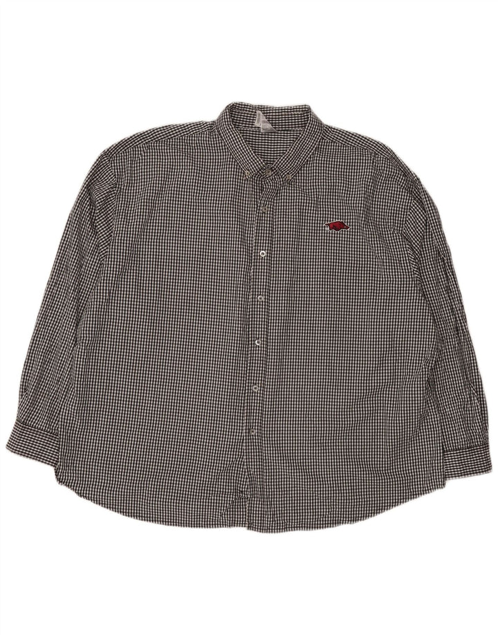 RUSSELL ATHLETIC Camisa Arkansas Razorbacks para hombre 3XL Algodón a cuadros negro