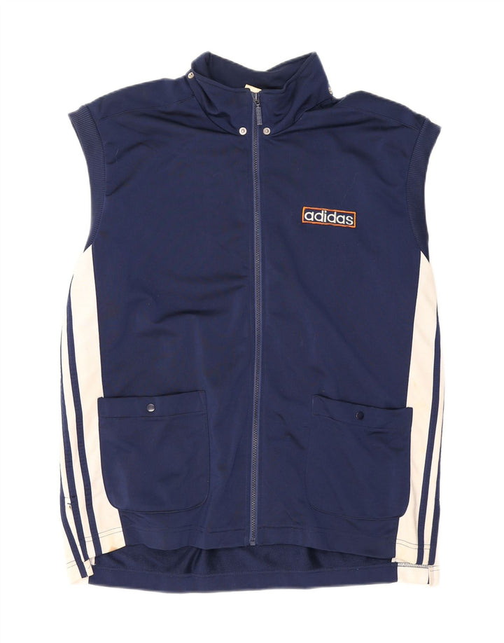 Adidas - Chaqueta de chándal sin mangas para hombre, talla 40/42, talla mediana, azul marino
