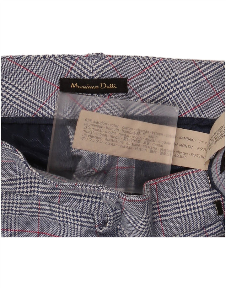 Massimo Dutti Pantalón Chino Mujer EU 38 Small W30 L26 Pata De Gallo Azul