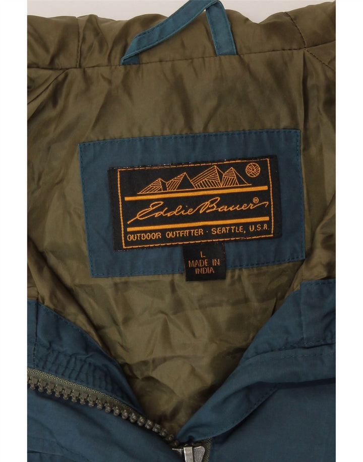Eddie Bauer Chaqueta utilitaria con capucha para mujer UK 46 Large Blue Nylon
