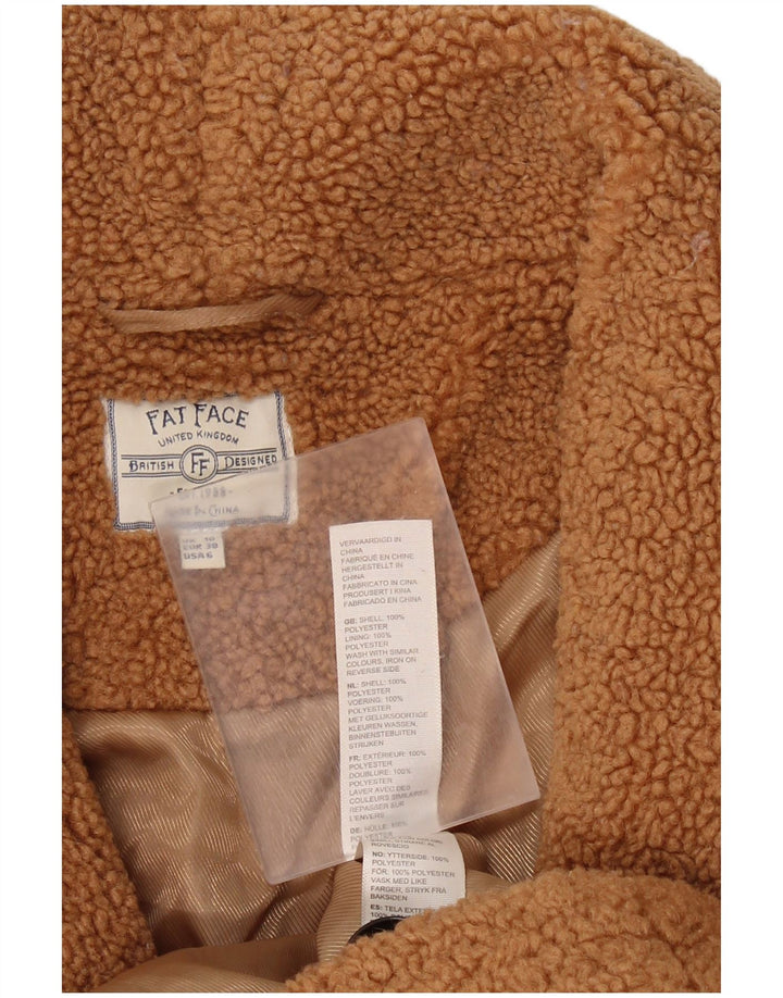 FAT FACE Abrigo de lana extragrande para mujer UK 10 Small Marrón Poliéster