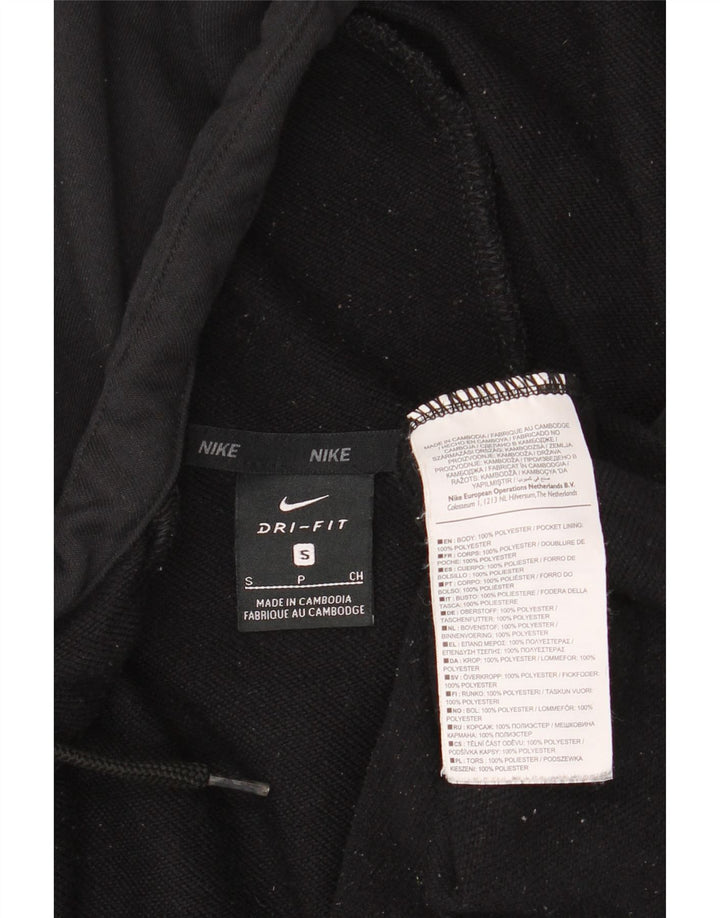 Nike Dri Fit Graphic Zip Sudadera con capucha para hombre, talla pequeña, poliéster negro