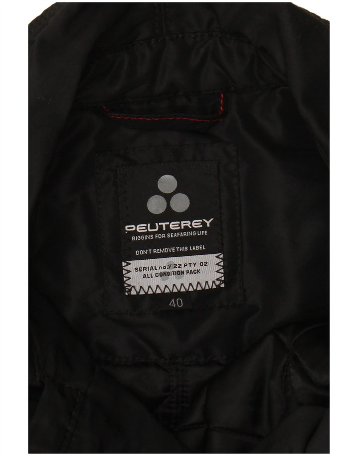PEUTEREY Abrigo cruzado para mujer IT 40 Small Poliéster negro