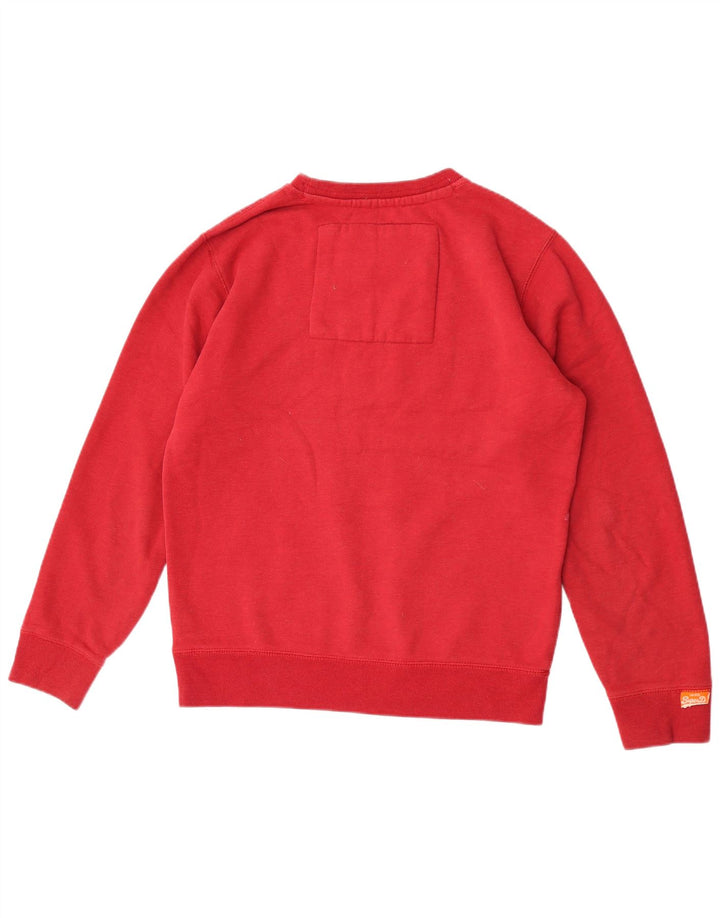 Superdry Sudadera Estampada Con Estampado De Hombre, Jersey Grande De Algodón Rojo