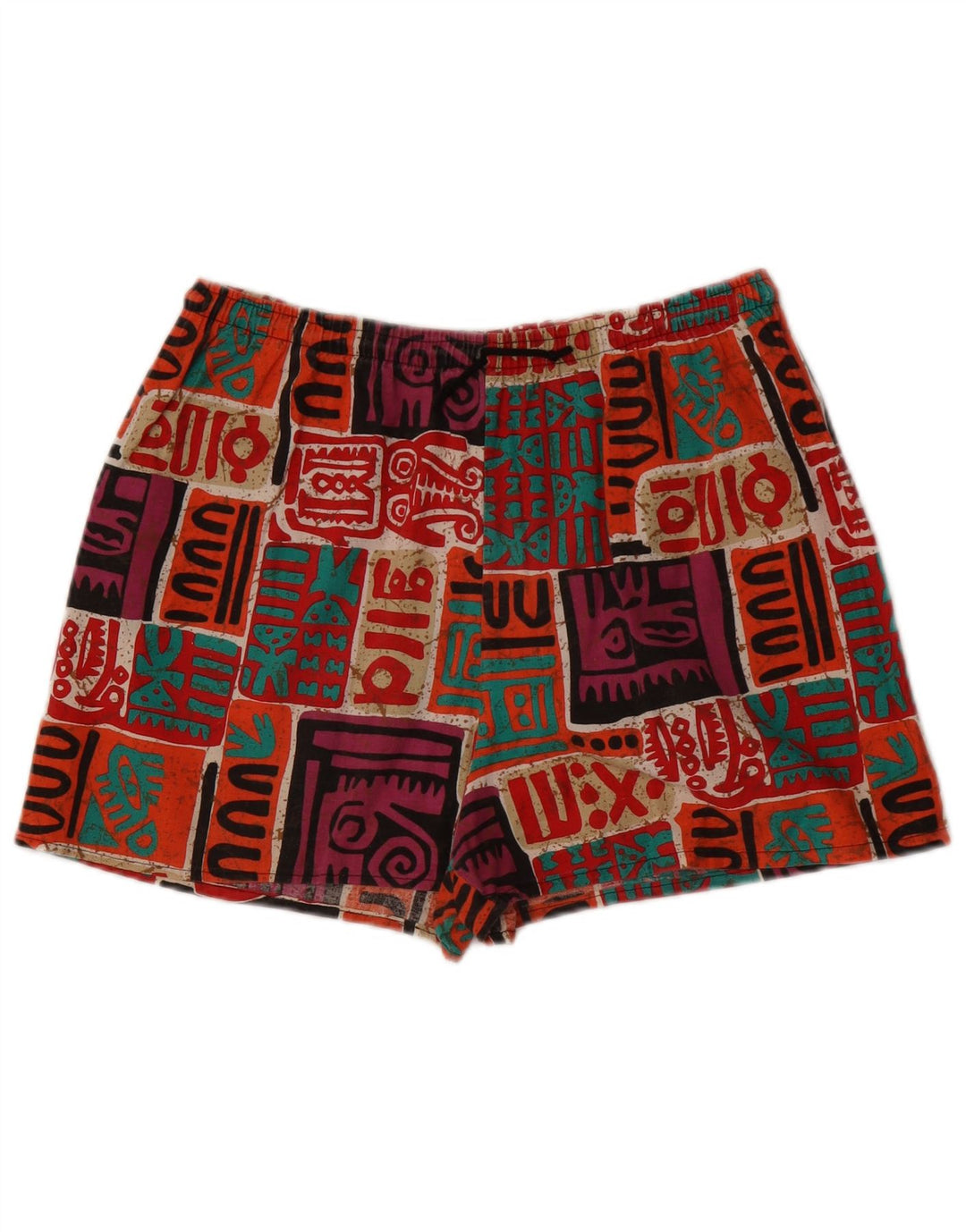 Pantalones cortos vintage para hombre XL W38 algodón patchwork multicolor