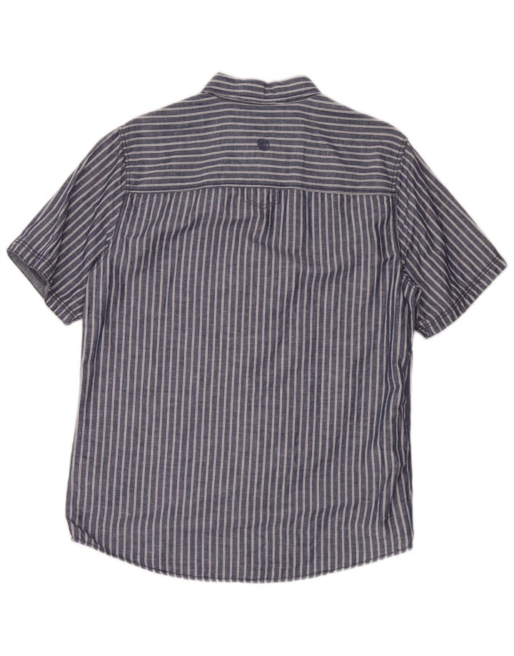 Camisa de manga corta para hombre Fat Face Small de algodón a rayas azules