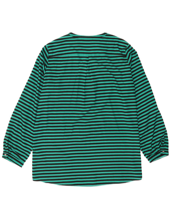 Calvin Klein Top tipo túnica de manga larga para mujer UK 46 Grande a rayas verdes
