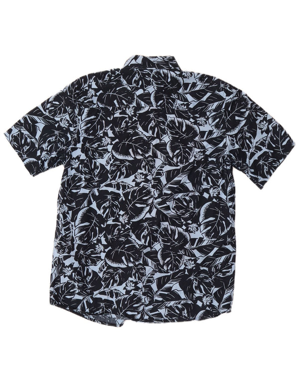Carhartt Hombre Camisa De Manga Corta De Algodón Floral Azul Marino Medio