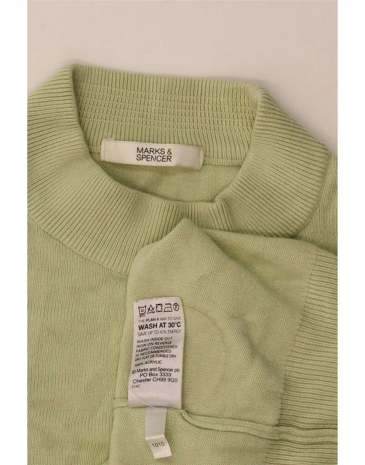 Marks & Spencer - Jersey corto con cuello de tortuga para mujer, talla 40, color verde medio