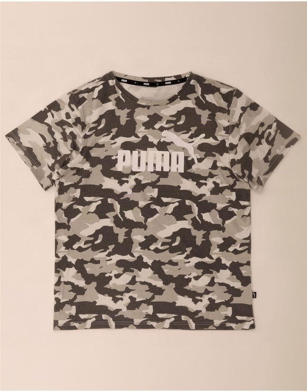 Puma Camiseta gráfica para hombre Top grande gris camuflaje algodón