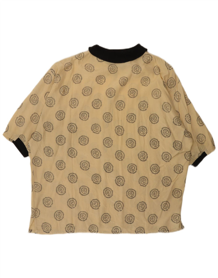 ONE WAY Camisa tipo jersey de manga corta para hombre XL Viscosa geométrica beige