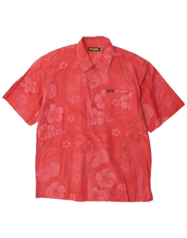 Wrangler Camisa Manga Corta Hombre XL Algodón Floral Rojo