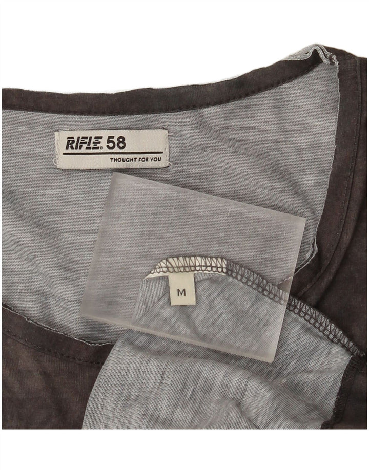Rifle Camiseta gráfica para hombre Top gris medio teñido anudado
