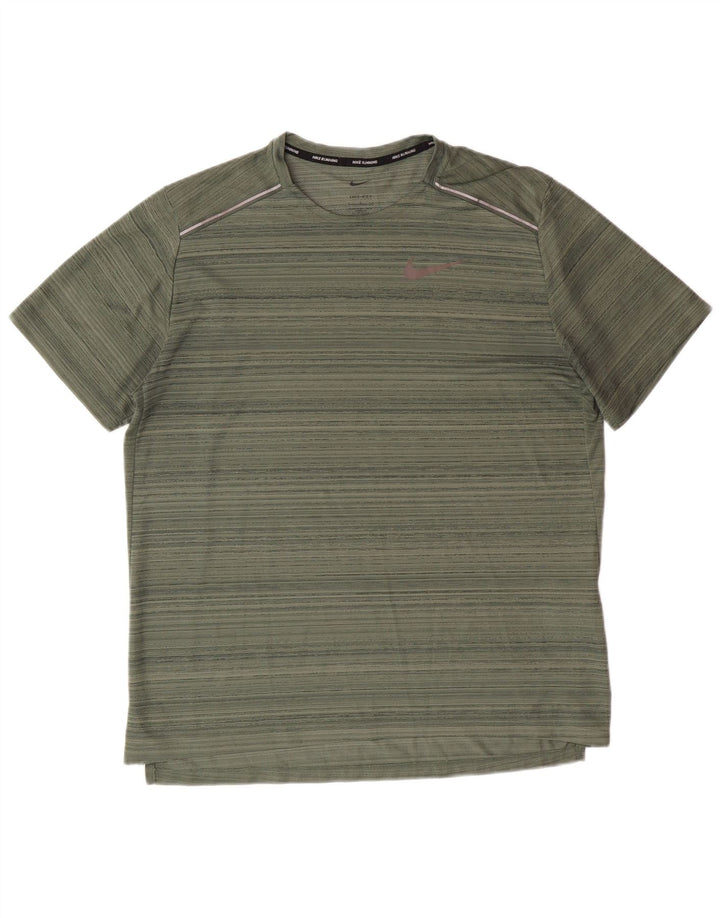 Camiseta Nike Dri Fit para hombre Poliéster a rayas verdes grandes