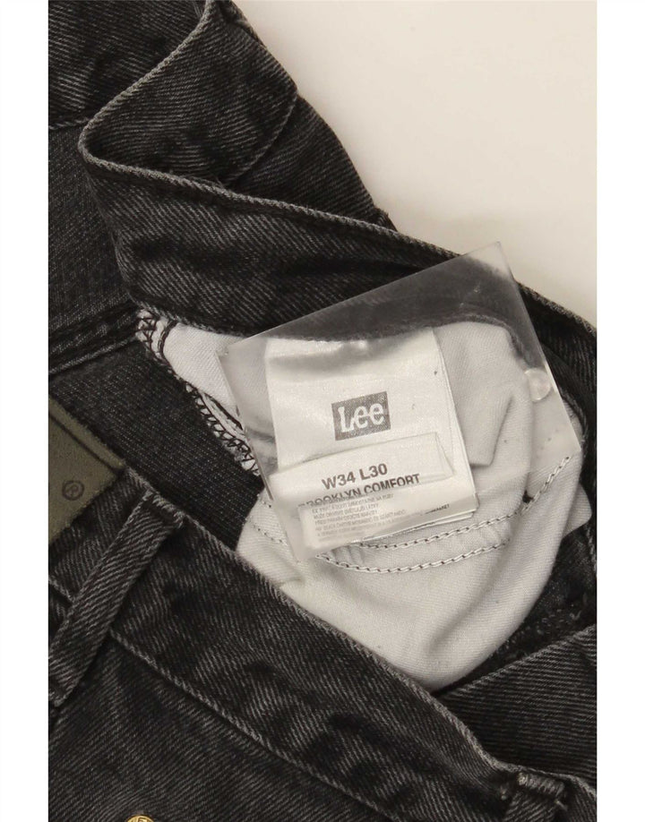 Lee Vaqueros Rectos Brooklyn Para Hombre W34 L30 Algodón Gris