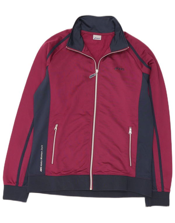 Asics - Chaqueta de chándal para mujer, talla 40, XL, color burdeos, poliéster
